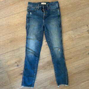 Madewell 10" High Rise Skinny Jean, Medium Wash, Size 26